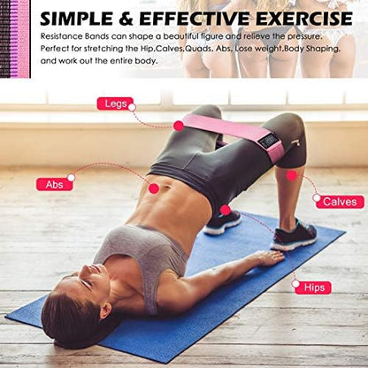 Fabric Resistance Bands Set – Booty Bands for Women & Men – Non-Slip Glute Workout Bands – Exercise Loop Bands for Legs, Yoga, Pilates & Home Gym – 3 Levels with Carry Bag | Tabia Gear