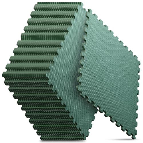 24 Pack 96 sqft Home Gym Mat, Puzzle Exercise Mat, EVA Interlocking Foam Floor Tiles for Home Workout Equipment and Kids' Play Areas - Blue, 24 in x 24 in x ½ in - (Green, 24 Pack(96 SQ FT)) - color: Green, size: 24 Pack(96 SF)