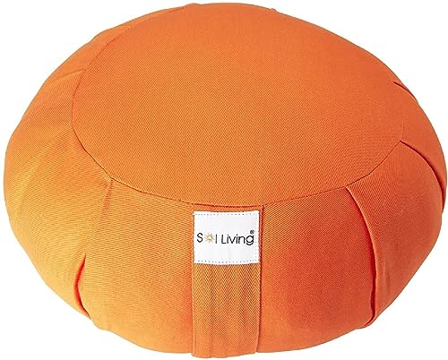 Meditation Cushion Sol Living Yoga Floor Pillow 100% Cotton Floor Cushion Removable Cover Firm Comfort Yoga Floor Cushion Seating for Adults Machine Washable Zafu Meditation Pillow Pouf Bolster Pillow - color: Tango