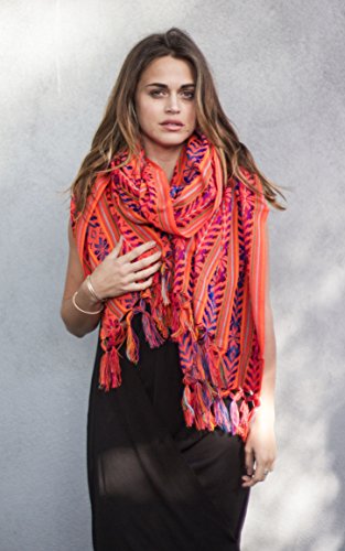 Del Mex Mexican Rebozo Shawl Blanket Doula - color: Orange, size: Regular (6 ft x 2.5 ft)