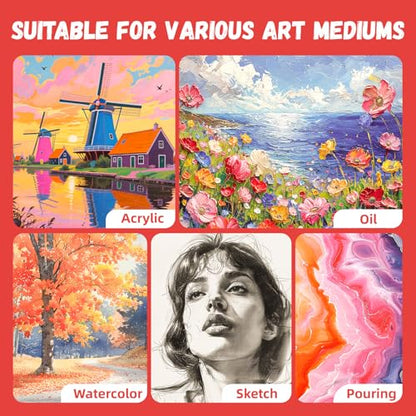 Simetufy 16x20inch 24 Pack Large Painting Canvas Boards Flat Canvas Panels | Gesso Primed Acid-Free 100% Cotton for Acrylics Oil Watercolor Tempera Paints - size: 16"x20"