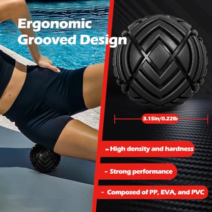 TETOP Fitness Muscle Massage Ball, 3.15in, Therapy Ball for Trigger Point Massage, Trigger Point Ball for Myofascial Release, Mobility Ball for Exercise & Recovery (Blue) - color: Blue