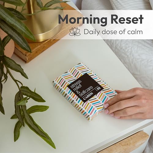 Allura & Arcia 52 Stress Less & Self Care Cards - Mindfulness & Meditation Exercises - Anxiety Relief & Relaxation (Pack of 2) - size: Large (Pack of 2)