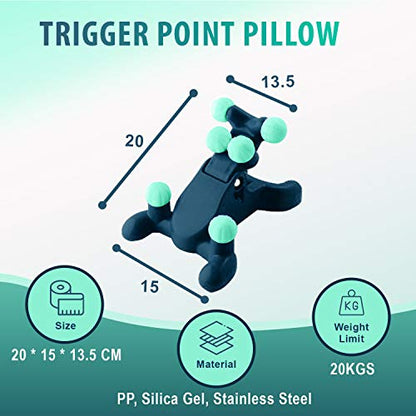 Trigger Point Pillow - Head and Neck Pain Relief Traction Device- Acupressure Support Relaxer for Tension Headache Relief, Improved Decompression and Muscle Relaxation