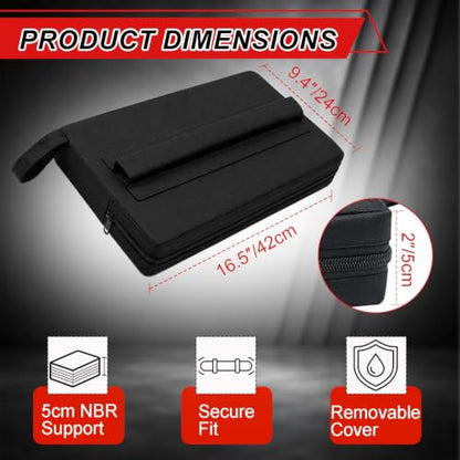 Square Hip-Thrust Pad Protective Extra Thick Foam pad for Barbell Weightlifting Hip Thrusts and Glute Bridges Workouts Home Gym Equipment - color: Black