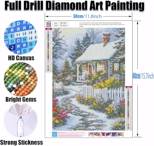 Ekuxom 3 Pack Diamond Painting Kit for Adults-Landscape Diamond Art | 5D DIY Full Round Drill Diamonds Gem Art Set for Home Wall Decor 12x16inch - color: Landscape