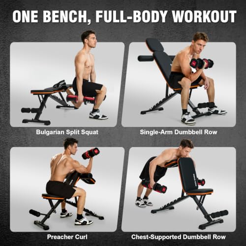 Adjustable Weight Bench for Home Gym, Foldable Workout Bench, Incline Bench