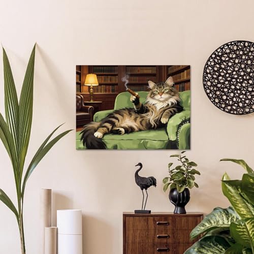 WULINHUAFA Cat Paint by Numbers Adults Beginner 16x20 Inch | Cat Adult Paint by Number Kits, DIY Acrylic Oil Easy Painting by Numbers for Gifts Home Wall Decor Without Frame - color: CAT