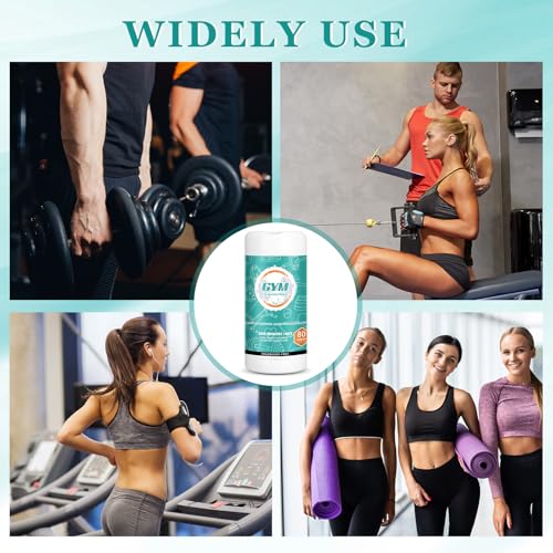 Threlaco 3 Pack Fitness Equipment Wipes, 240 Count, Cleaning Wipes for Yoga Mats, Pilates Studios, Gyms, Spas, Home Office Gym, Non Fragrance