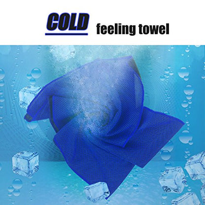 Cooling Towel (Pack of 20, 40"x12") with Pouches for Sports - color: 20darkblue