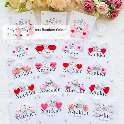 Heart Theme Polymer Clay Cutters Set – Molds, Clay Cutters for Polymer Clay, Clay Earring Tools - color: L color