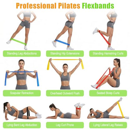 20 Pcs Resistance Bands for Women Men, Different Resistance Levels Loop Exercise Bands, Stretching, Workout, Home Gym Equipment for Pilates Yoga Physical Therapy, Leg Glute Arm Exercise Kit