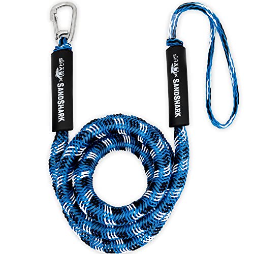 SandShark Premium Anchor Bungee Dock Line. Boat Accessories Anchor Line Absorbs Shock to Anchors and Docks w/Stainless Steel Clip - Blue - 7-14ft - color: Blue, size: 7-14ft