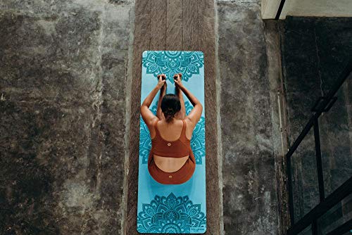 YOGA DESIGN LAB | The Infinity Mat | Luxurious Non-Slip Design Provides Unparalleled Grip to Support and Align You Beautifully | Eco-Friendly | w/Carrying Strap! - color: Mandala Aqua, size: 3mm