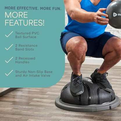 Lifepro Horizon Half Balance Ball Trainer with 440 lb Capacity Stability - color: Black