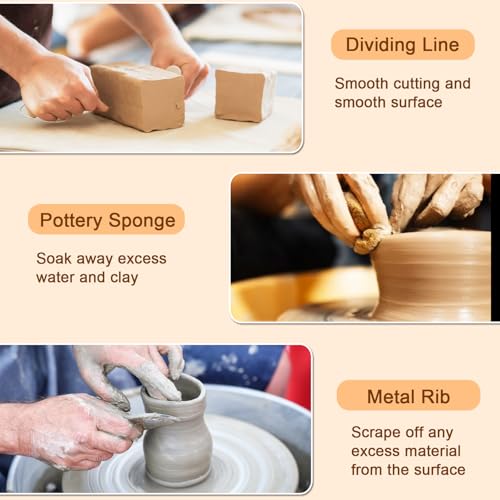 43 PCS Clay Tool,Clay Sculpting Tools Kit with Storage Bag | Texturing&refining ceramics,polymer&air-dry clay.Canvas roll protects tools,Professional tools for crafters&DIY sculpting