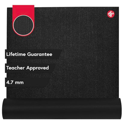 Manduka PROlite Yoga Mat 4.7mm | Lifetime Durability | Hygienic Construction | Teacher Approved - color: Black, size: 68" x 24"