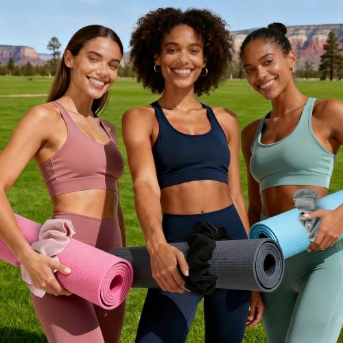 Yoga Mat Scrunchie - Stylish Holder, Durable & Elastic Fabric - Fits All Standard Mats (Mat Not Included) - color: Black