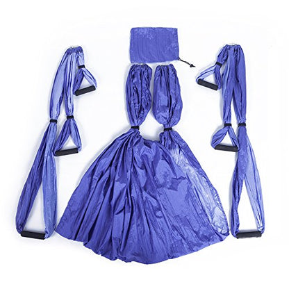 Aerial Trapeze Yoga Hammock Kit - Ultra Strong Antigravity Yoga Flying Sling Inversion Swing Tool Set - color: Mixed Purple