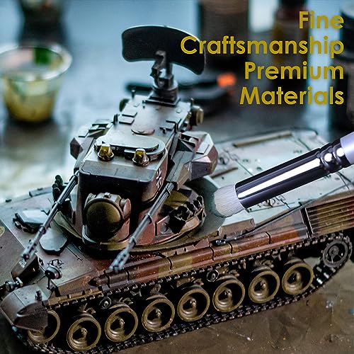 GACDR Dry Brush Miniature Painting, 5 Sizes Drybrush Set for Miniature 40k Citadel Model Paint,Hobby Detail Paint Brushes | drybrush set with soft goat hair blend for miniature painting, tabletop terrain, acrylic hobby painting and dry brushing
