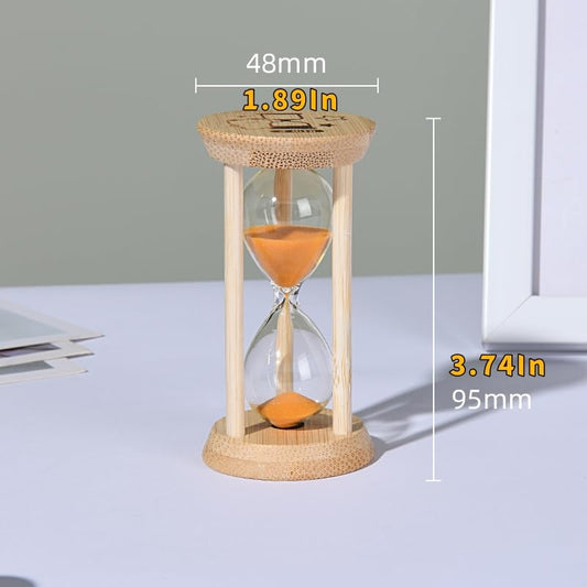 Mini Wooden Sand Timers,100% Bamboo Hourglass Sand Timers 2Min Sandglass Timer for Toothbrush Timer Games Classroom Home Office Cooking(Orange+2Min) - color: Orange, size: 2Min