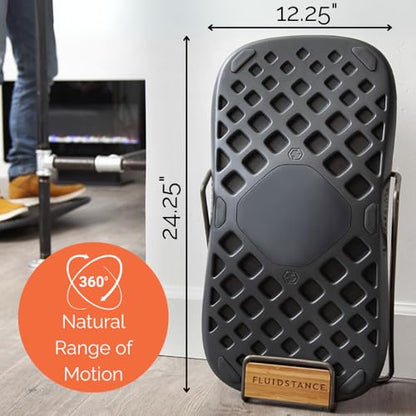 FluidStance Adult Balance Board for Standing Desk - Anti Fatigue USA Made 360 Degree Rocker Wobble Board as Exercise Equipment to Increase Focus & Movement - Sustainable Anti-Slip Plane Standing Board - color: Storm