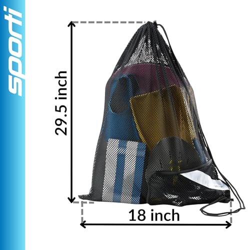 Sporti Mesh Swim Bag Drawstring Backpack, Equipment Bags For Swimmer - color: Mesh Black, style: 2. Mesh Bag With Zipper Pocket