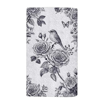 Garden Flowers Roses Peonies Beach Towel Bird and Butterflies Ink Art Face Towels Suit Travel Sports Pool Swimming Bath Camping Spa Gym Yoga,15x30 Inch - color: Garden Flowers Roses Peonies
