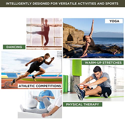 RDX Yoga Stretching Strap, Ankle Ligament Stretcher Belt with Loops Ligament Stretch Band, Fitness Leg Stretcher for Plantar Fasciitis, Foot Stretch Assist for Hamstring, Flexibility Exercise - color: Camo Green