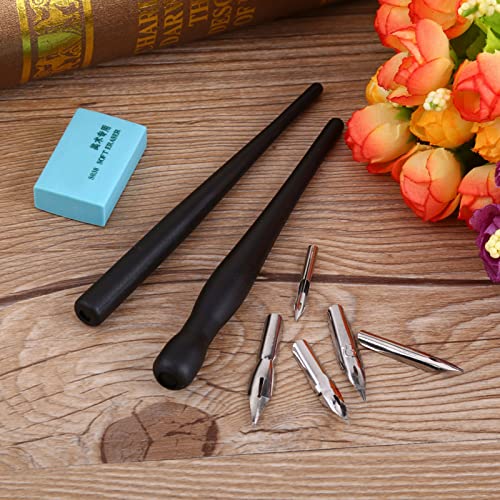 Dip Pen Pens for Drawing with 2 Manga Nib Holder and 5 Dip Nibs | Cartoon Comic Dip Pen Set, Drawing Comic Pen Nib With Drawing Eraser