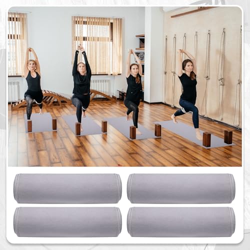Breling 4 Pack 72 x 24 Inch Non Slip Microfiber Yoga Mat Towels, Light Grey - color: Light Grey