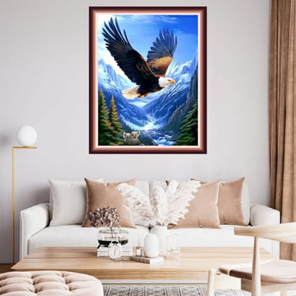 Fanxvivy Stamped Cross Stitch Kits for Beginners Full Range of Cross Stitching Preprinted Embroidery Kits for Adults, 11CT Embroidery Pattern Needlepoint Kits-Eagles Catch Sheep 16x20 inch - color: Artdesign05