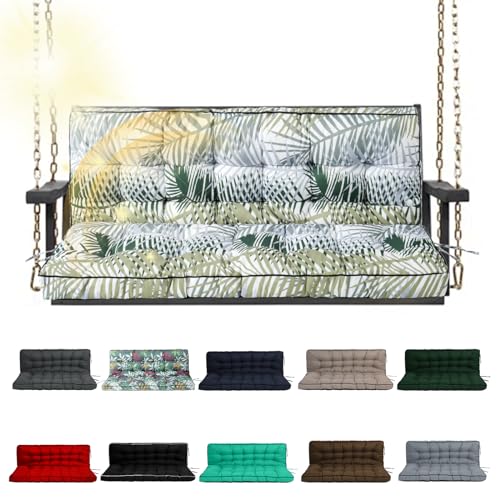 Porch Swing Cushion Three Seat Waterproof, Bamboo Leaves, 40 x 63in - color: Bamboo Leaves, size: 40 x 63in