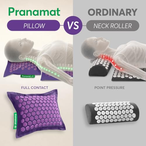 Pranamat Acupressure Large Mat and Pillow Set, Premium Acupressure Therapy for Pain Relief and Relaxation, Handcrafted in Europe with Sustainable and Natural Materials (Monaco Blue) - color: Monaco Blue