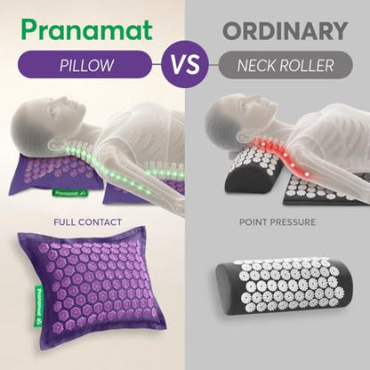 Pranamat Acupressure Large Mat and Pillow Set, Premium Acupressure Therapy for Pain Relief and Relaxation, Handcrafted in Europe with Sustainable and Natural Materials (Monaco Sunrise) - color: Monaco Sunrise