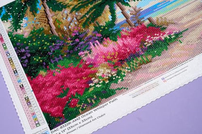 DIAMOND ART CLUB Ocean Whisper Path Diamond Art Kits for Adults | Premium Diamond Painting Kit, Fun DIY Crafts for Adults, Round Diamond Art Canvas by Chuck Pinson, 13" x 13" (33 x 33 cm) - color: Ocean Whisper Path