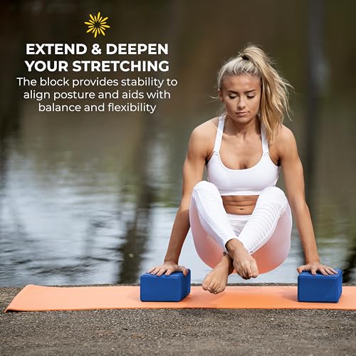 Bulk 4in Foam Yoga Blocks, 10 Pack - color: Blue
