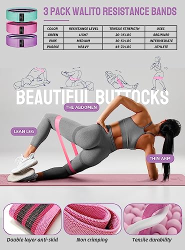 1/3 Yoga Mat Thick, Yoga Set for Beginners | Include High Density Mat with Multi-loops Strap, Blocks, Booty Resistance Band Set, Door Anchor, Carring Bag & Strap - color: PURPLE&PINK