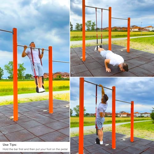 Pull Up Assistance Bands with Fabric Feet/Knee Rest, Heavy Duty Pull Up Resistance Bands, Pull up Assist Bands Pull-up Exercise Band for Chin-up Workout, Body Stretching - style: Two feet 300lbs