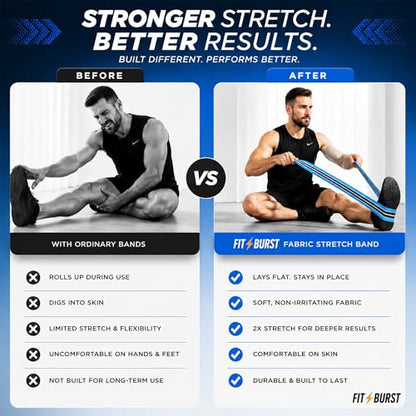 76-Inch Fabric Resistance Band for Full Body Workouts, Wide Non-Slip 120 LB - color: Blue
