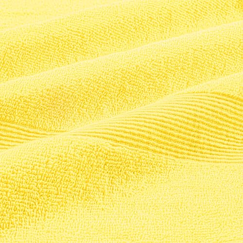 Belizzi Home 8 Piece Towel Set 100% Ring Spun Cotton, 2 Bath Towels 27x54, 2 Hand Towels 16x28 and 4 Washcloths 13x13 - Ultra Soft Highly Absorbent Machine Washable Hotel Spa Quality - Lime Yellow - color: Lime Yellow, size: 8 Piece Towel Set