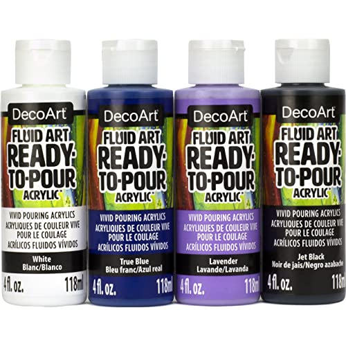 DecoArt FluidArt Paint Pouring Value Pack 4/Pkg-Galactic, Assorted - color: Assorted