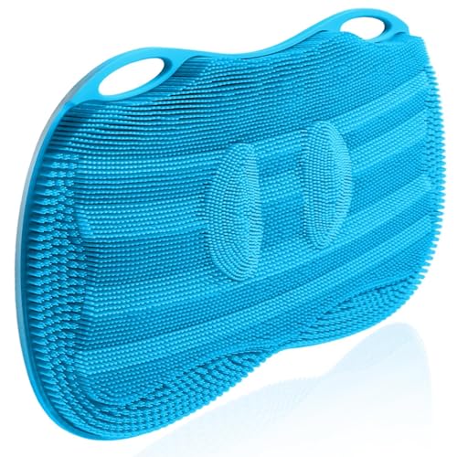 Kalolary Silicone Shower Foot Scrubber Mat with Non Slip Suction Cups - color: Blue