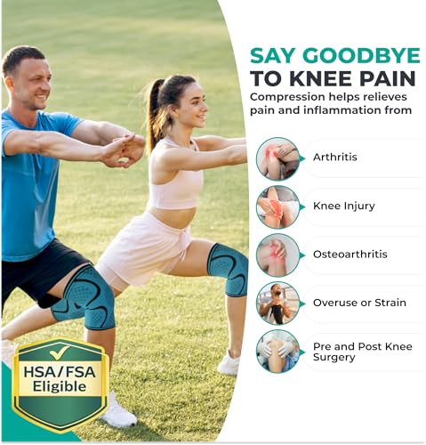 Modvel Compression Knee Brace for Women & Men - 2 Pack Knee Brace for Women Running Knee Pain, Knee Support Compression Sleeve, Workout Sports Knee Braces for Meniscus Tear ACL & Arthritis Pain Relief - color: ARMY BLACK, size: Small