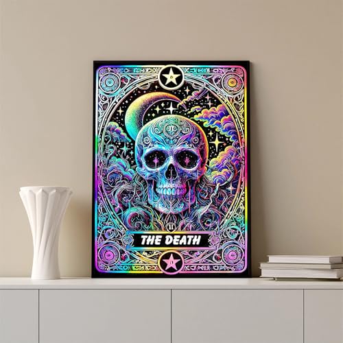 Skull Moon Star Diamond Art Kits for Adults, 5D Diamond Painting Kits | DIY Gem Painting, Crafts for Adults, Diamond Art Paintings, Full Drill Diamond Dot for Home Wall Decor 12 X 16 in - color: CM059