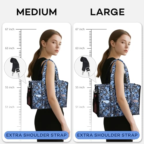 HoogaLife Nurse Bag for Work with Multiple Pockets, Waterproof Tote Organizer for Medical Supplies - color: Butterfly, size: Large