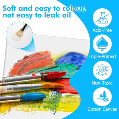 ESRICH Canvas Boards for Painting 12 Pack Art Supplies Paint Canvas 4x4, 5x5, 5x7, 8x10 Blank Large Canvases for Painting-Cotton Primed Canvas Panels for Acrylic, Oil, Gouache & Tempera. - size: 12 pack（4x4 5x5 5x7 8x10)