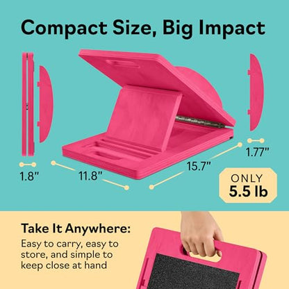 Slant Boards for Exercise, Wooden Slant Board, Calf Stretch Board with 7 Incline Angles, Velour Board, Balance Board & Calf Stretcher, Portable Incline Board for Physical Therapy, Ankle Mobility, Heel & Knees - color: Pink