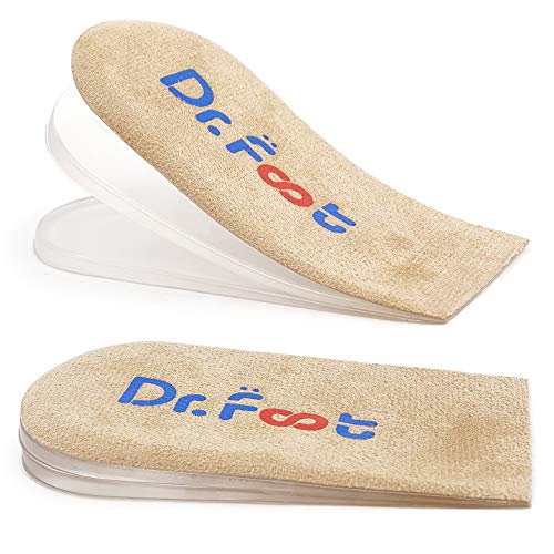 Dr.Foot Adjustable Orthopedic Heel Lift Inserts, Height Increase Insole for Leg Length Discrepancies, Heel Spurs, Heel Pain, Sports Injuries, and Achilles tendonitis (Beige, 3 Layers) - color: Beige, size: 3 Layers: Small-Women's 4.5-9.5|Men's 6-8.5