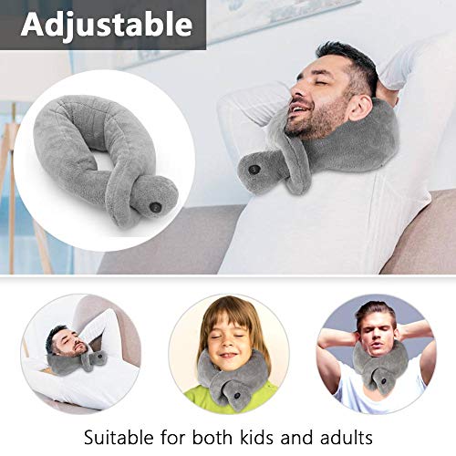 Massaging Neck Pillow Wrap, Vibrating Neck Pillow, Cordless Vibrating Massaging Neck Pillow Massage Cushion Travel Neck Head Chin Support Pillow to Relax Muscle Relieve Stress